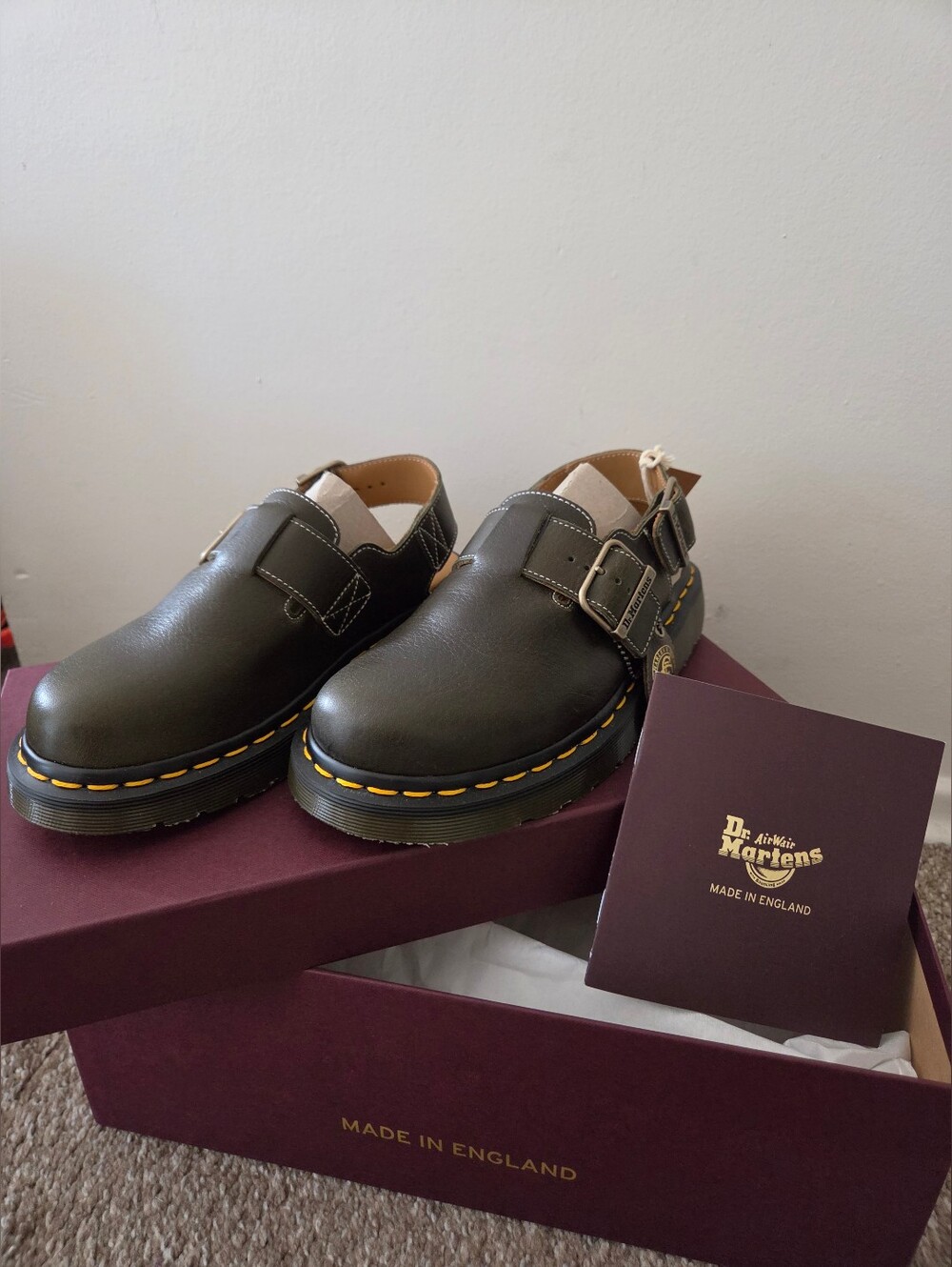 Dr. Martens Green Jorge Leather Mules Made In England